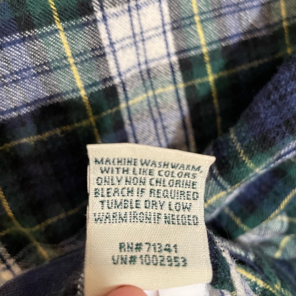 L.L. Bean Flannel Hoodie Scotch TartanPlaid Relaxed Fit Full Zip Size Small - Picture 6 of 9